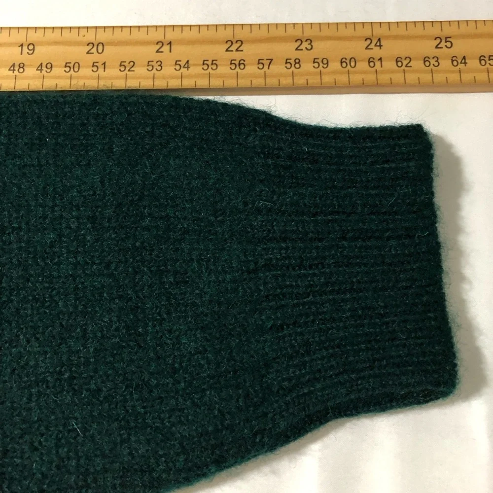 J crew mens green wool crewneck pullover sweater L preppy classic minimalist
